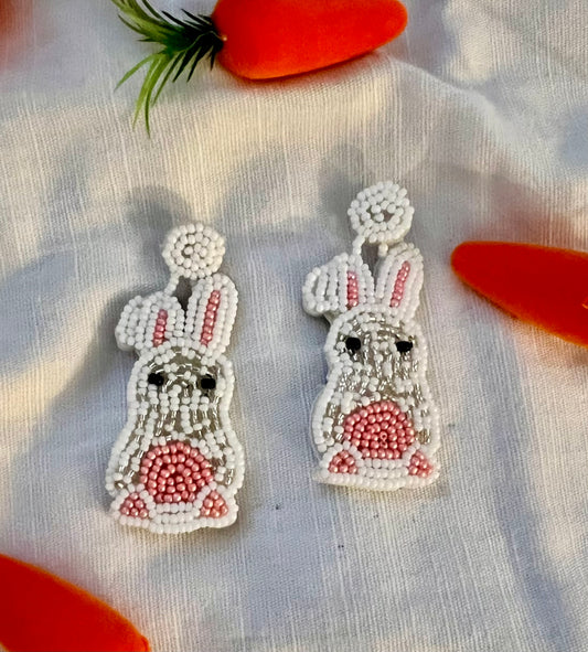 Bunny Love Beaded Earrings