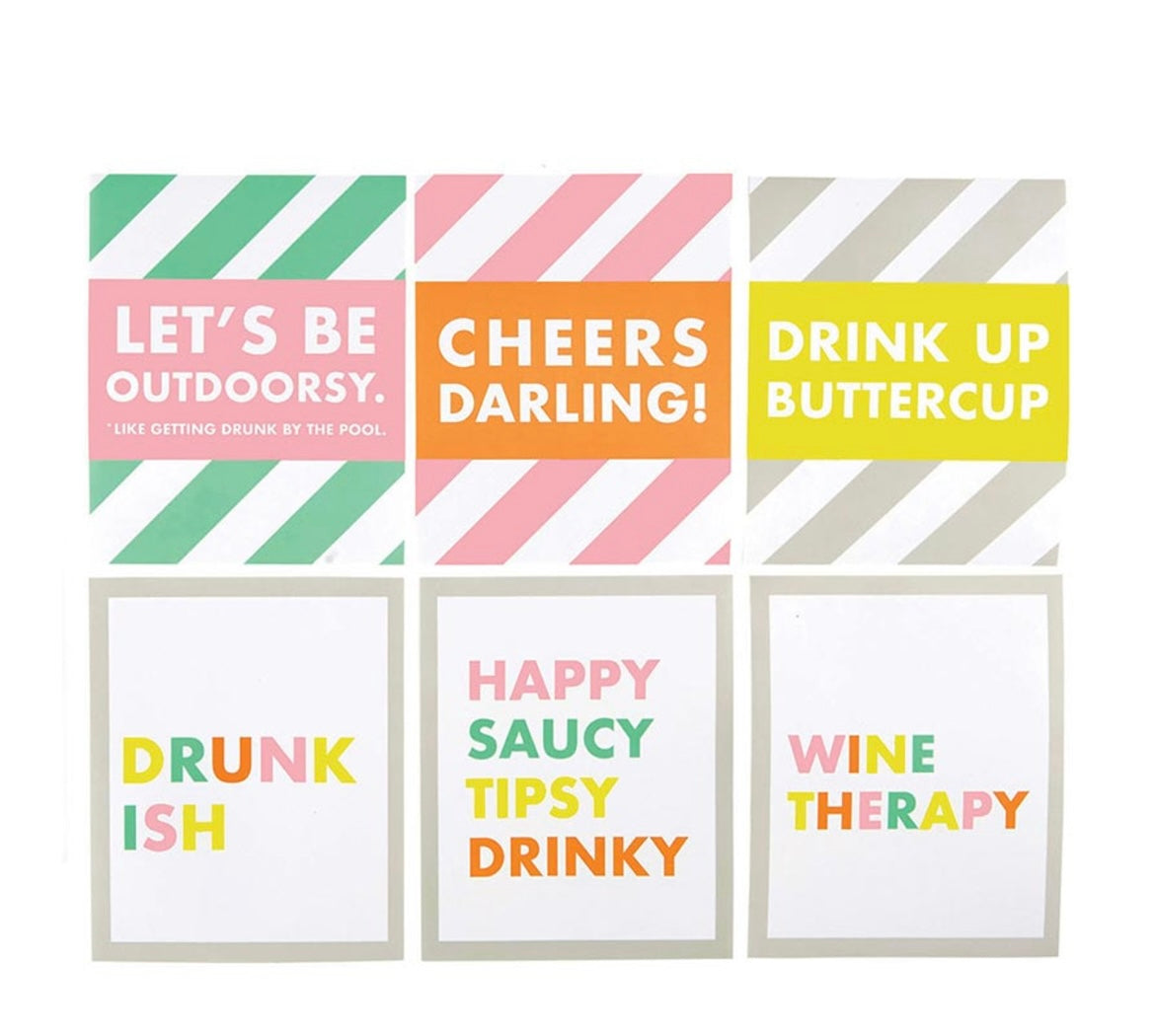 Wine Bottle Sticker Labels - Pool Party