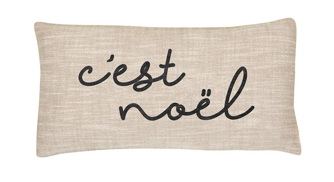 C'est Noel Lumbar Pillow with Insert