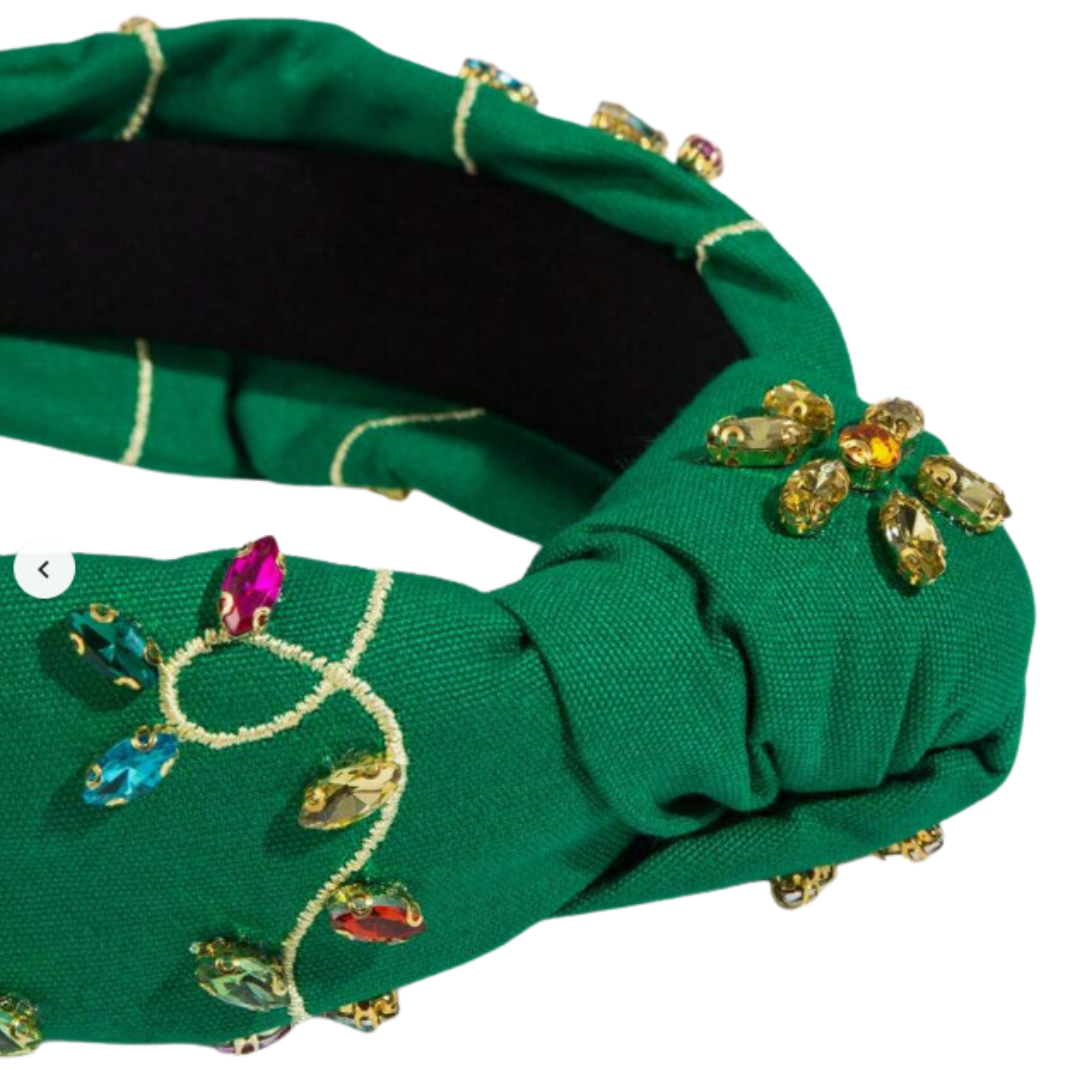 Christmas Lights Headband - Green