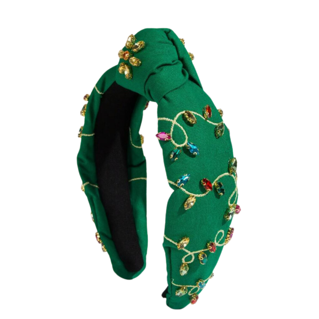 Christmas Lights Headband - Green