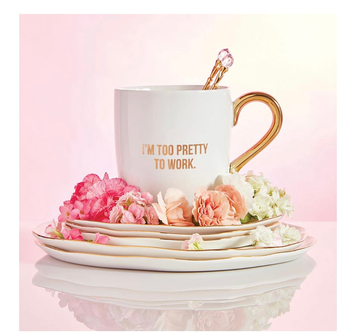 Too Pretty to Work Mug