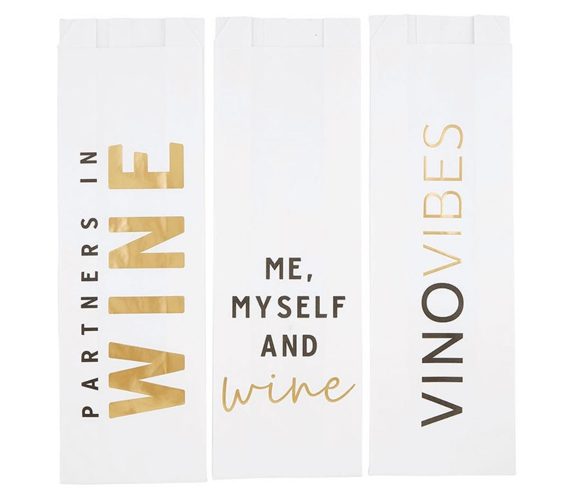 Wine Time Paper Wine Gift Bags