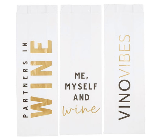 Wine Time Paper Wine Gift Bags