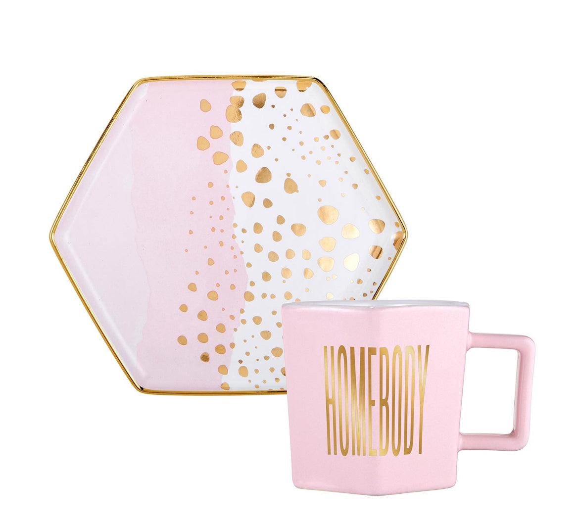 Hexagon Mug & Saucer Set - Homebody