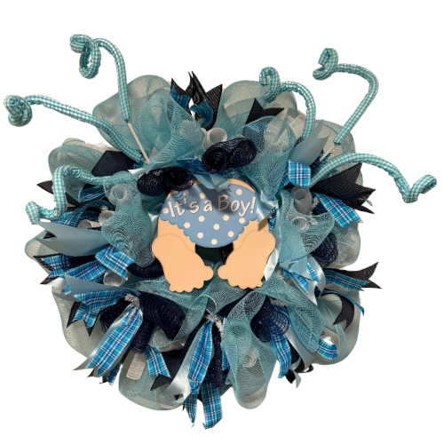 celebrate baby boy custom wreath