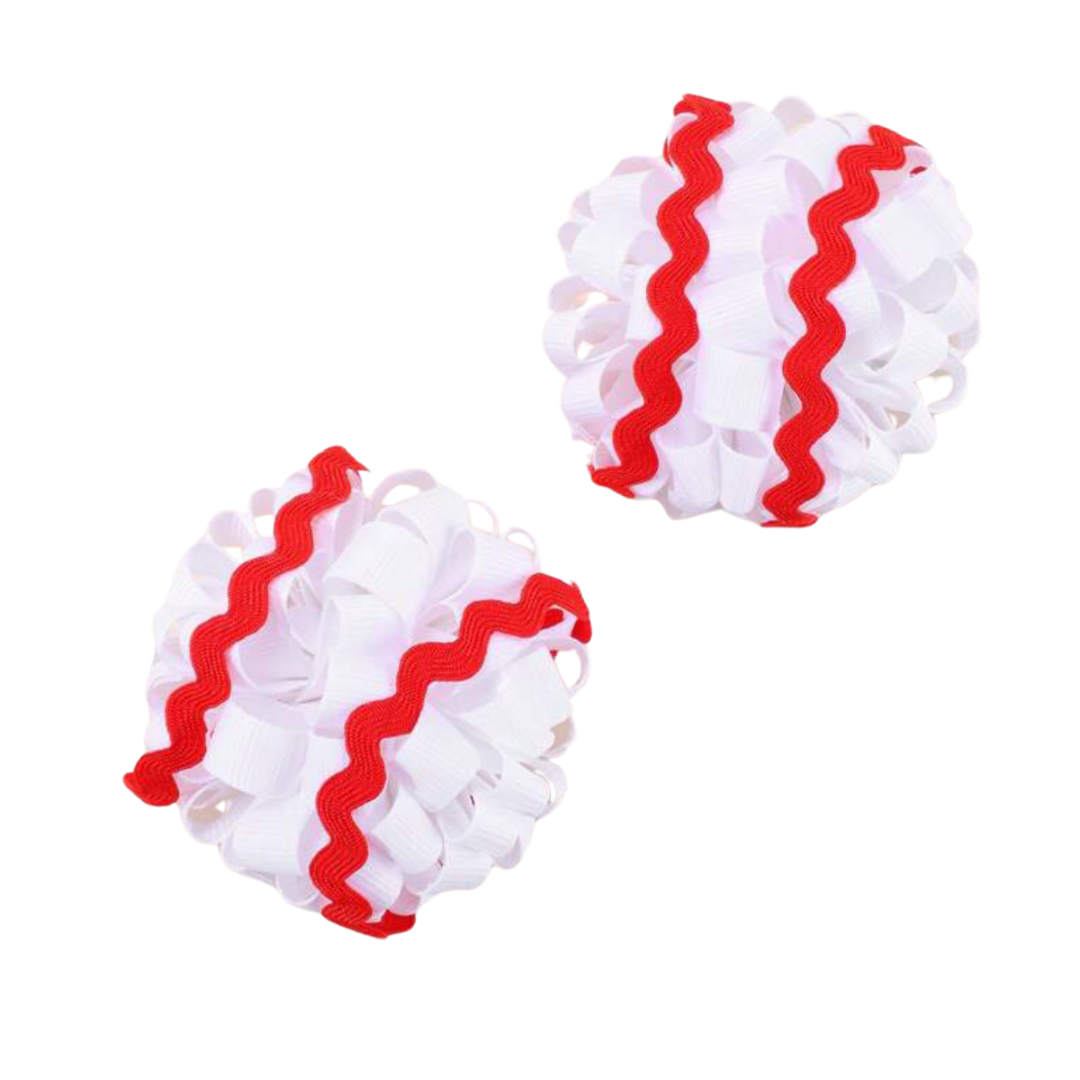 sprinkledash Sports - Baseball Little Bow Clips - 2pk