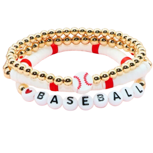 sprinkledash Sports - Baseball Beaded Bracelet