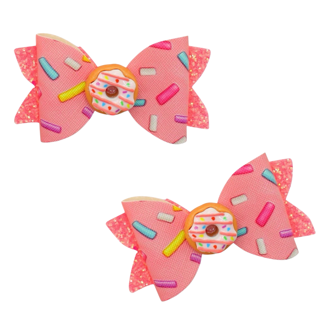 Donut Little Bow Clips - 2pk