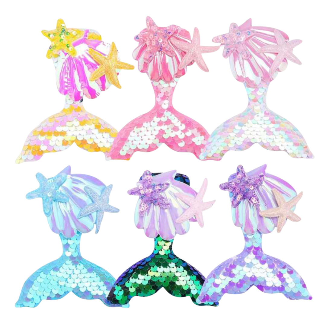 Mermaid Tail Little Bow Clip - 1pk