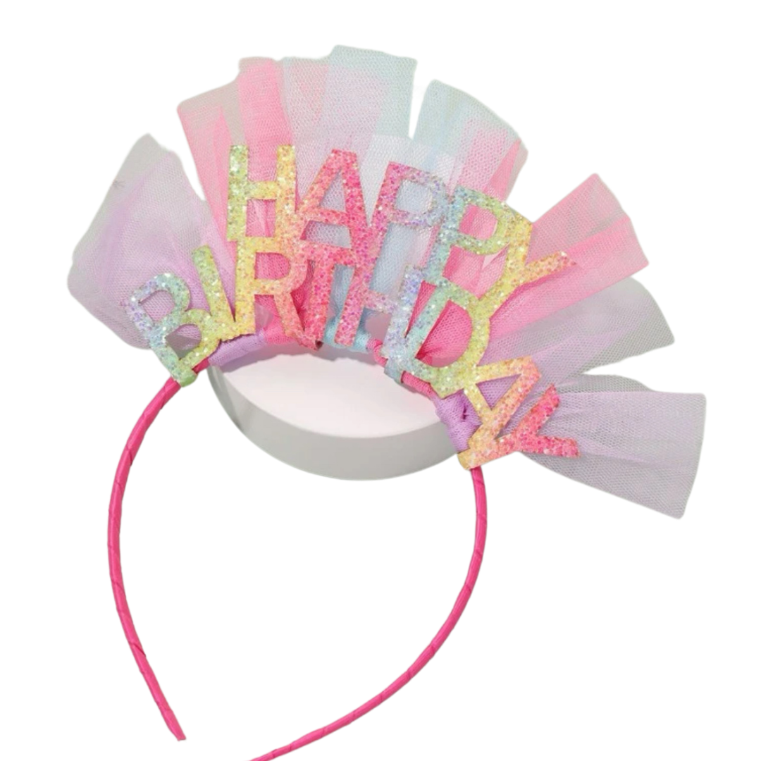 Birthday Girl Headband - Hot Pink