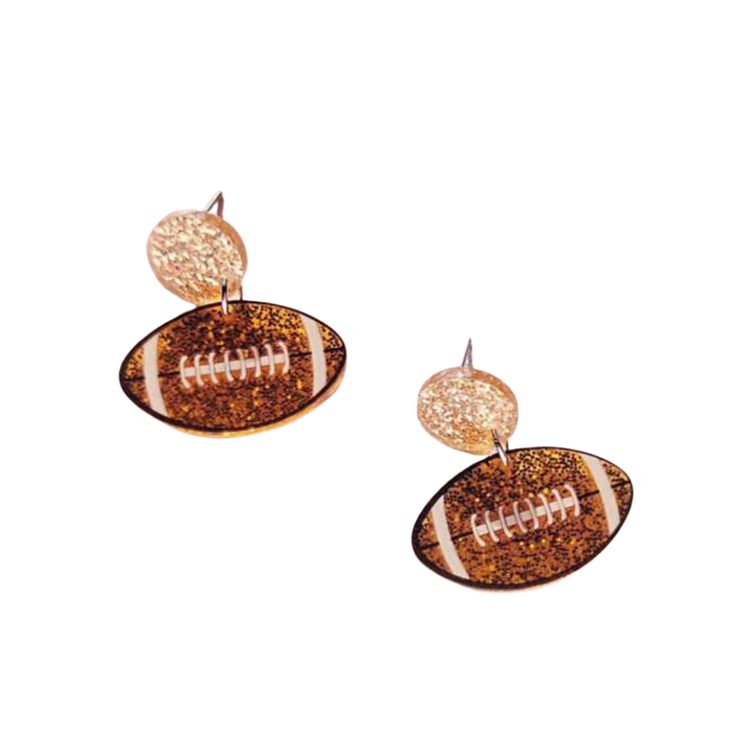 sprinkledash Sports - Football Earrings - Spiral Sparkles