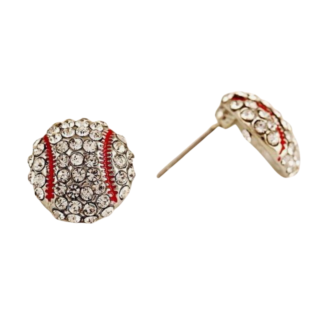 sprinkledash Sports - Baseball Earrings - Sparkle Stud