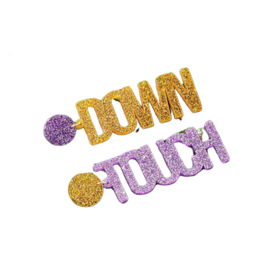 sprinkledash Sports - Game Day Earrings - Purple & Gold