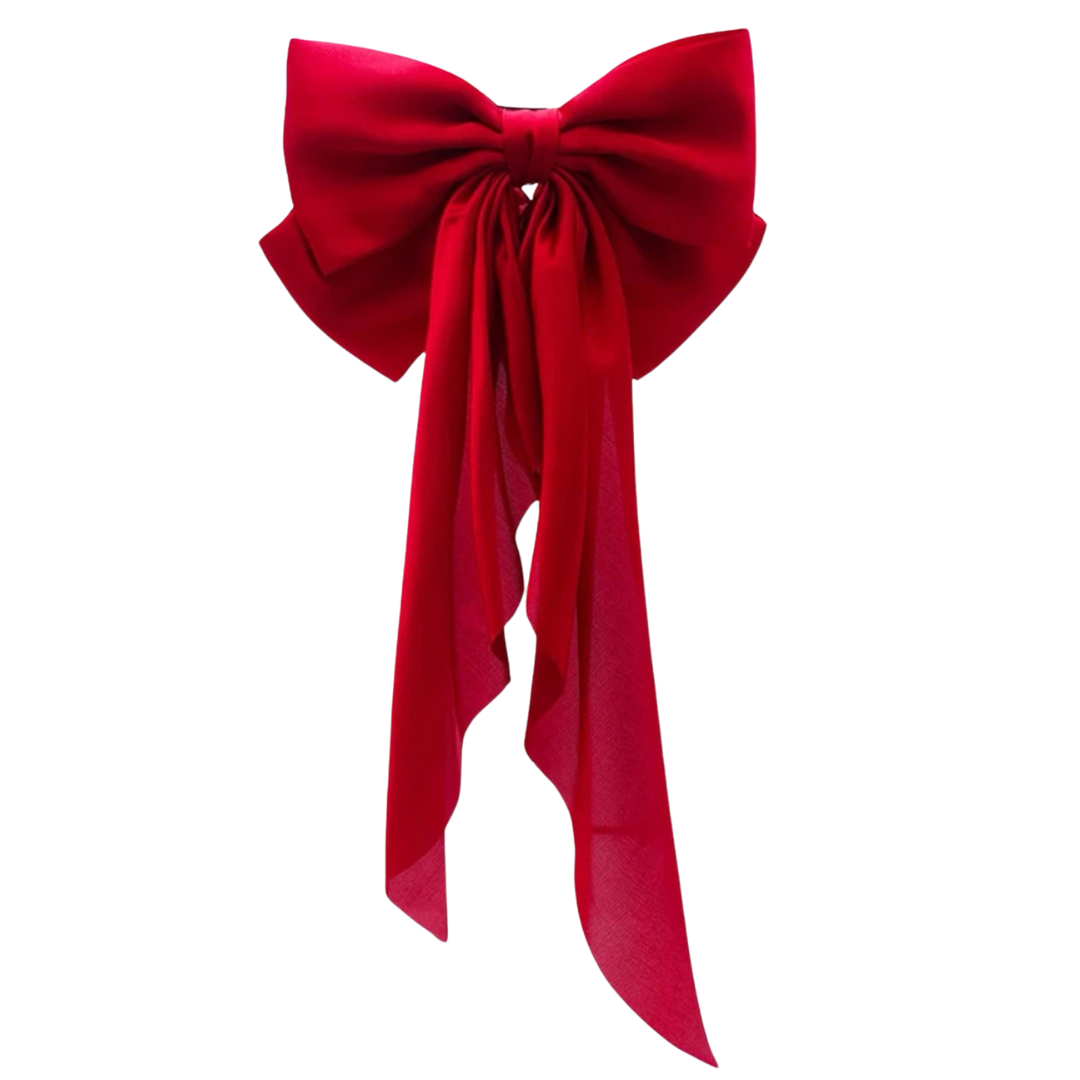 Satin Long Bow Clip