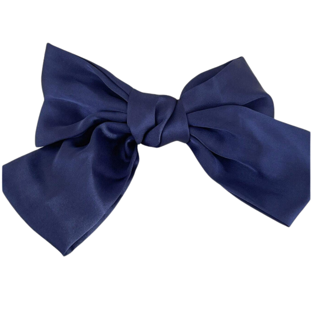 Silky Short Bow Clip - Navy