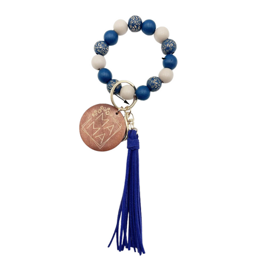 Silicon Beaded Key Chain - Mama - Blue