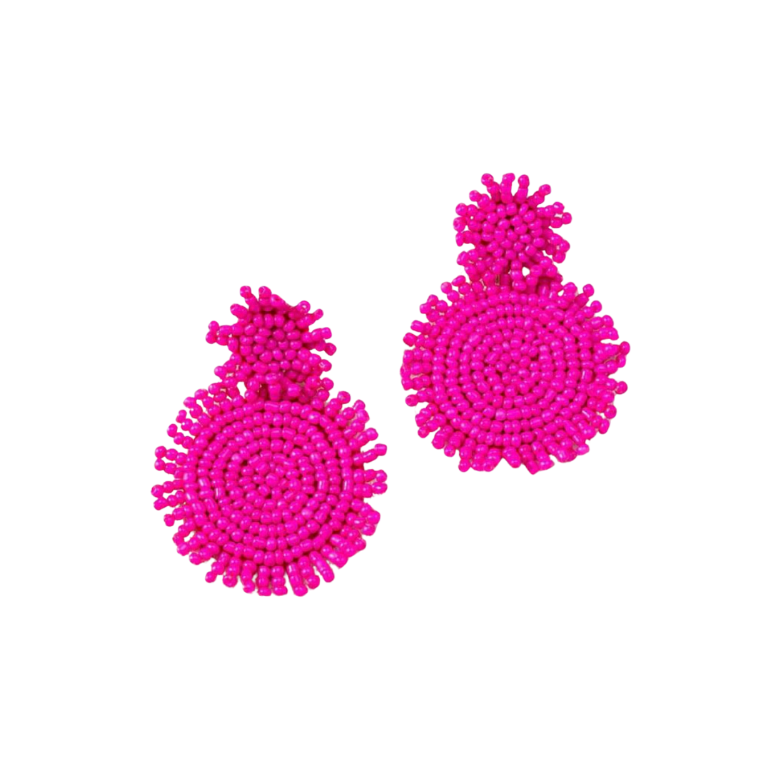 Pink Burst Beaded Earring