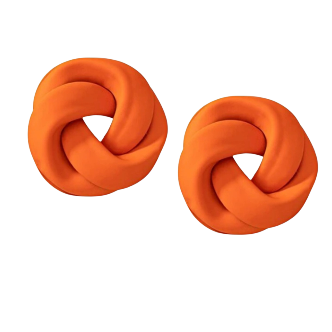 Orange Knot Earrings