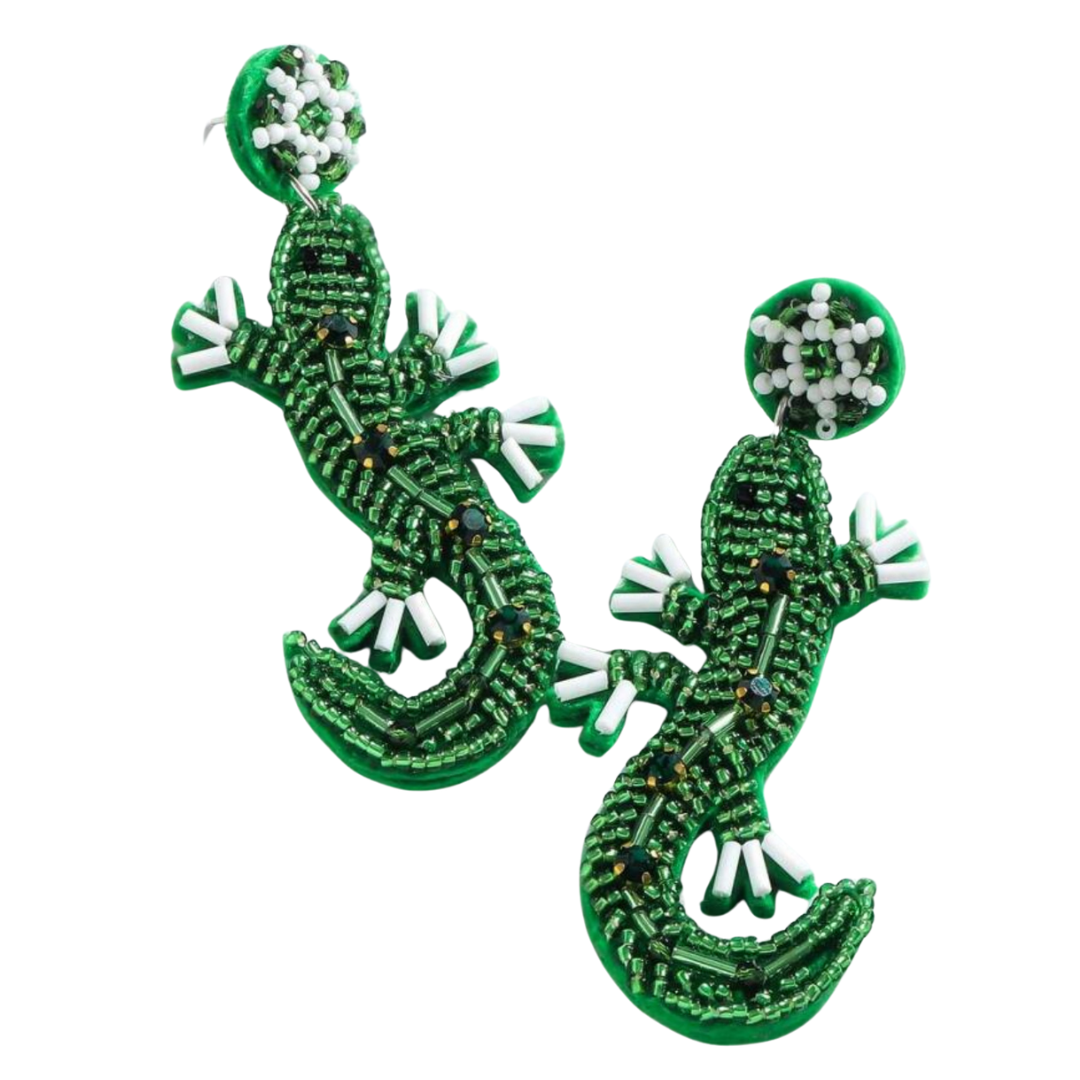 Beaded Gator Earrings