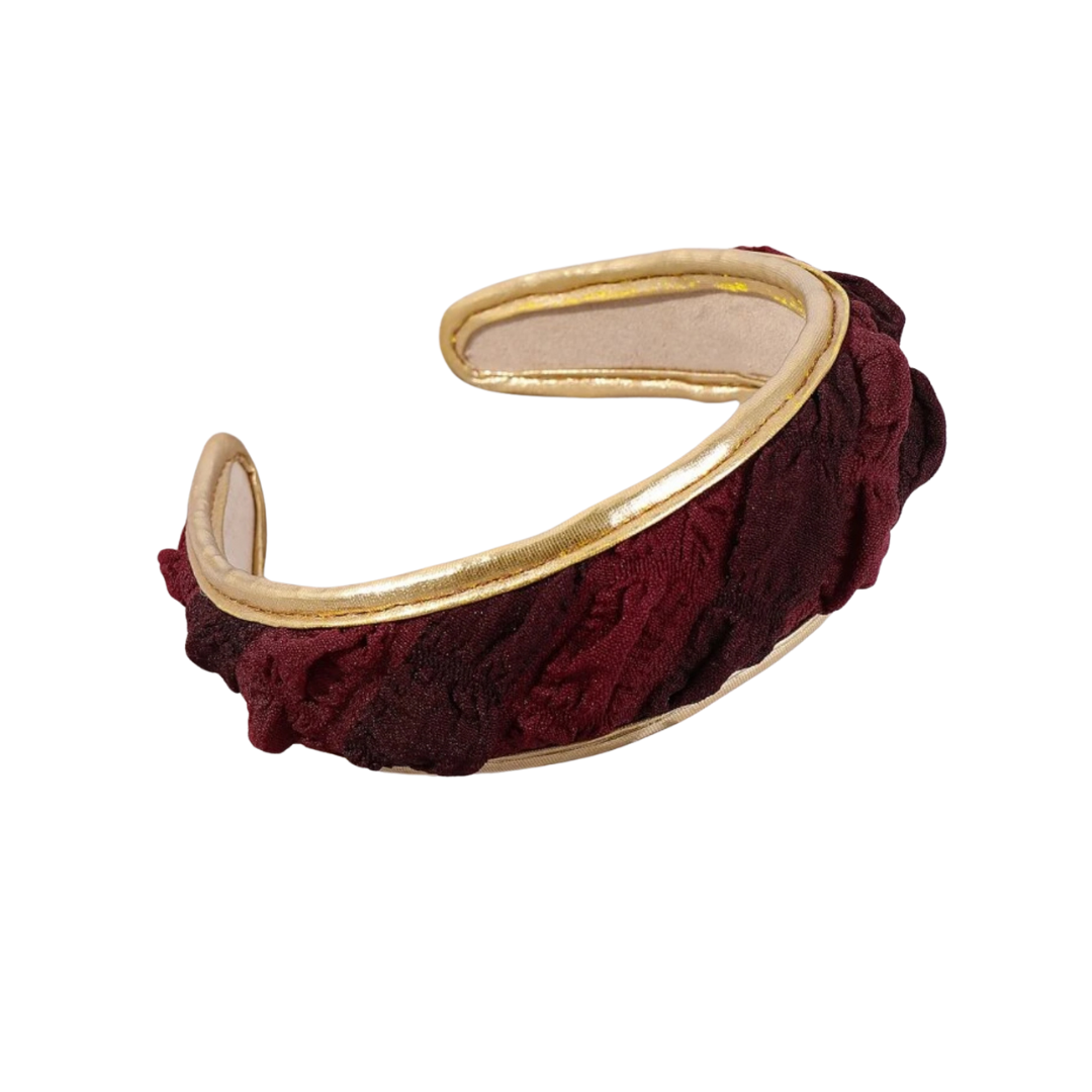 Garnet & Gold Velvet Headband