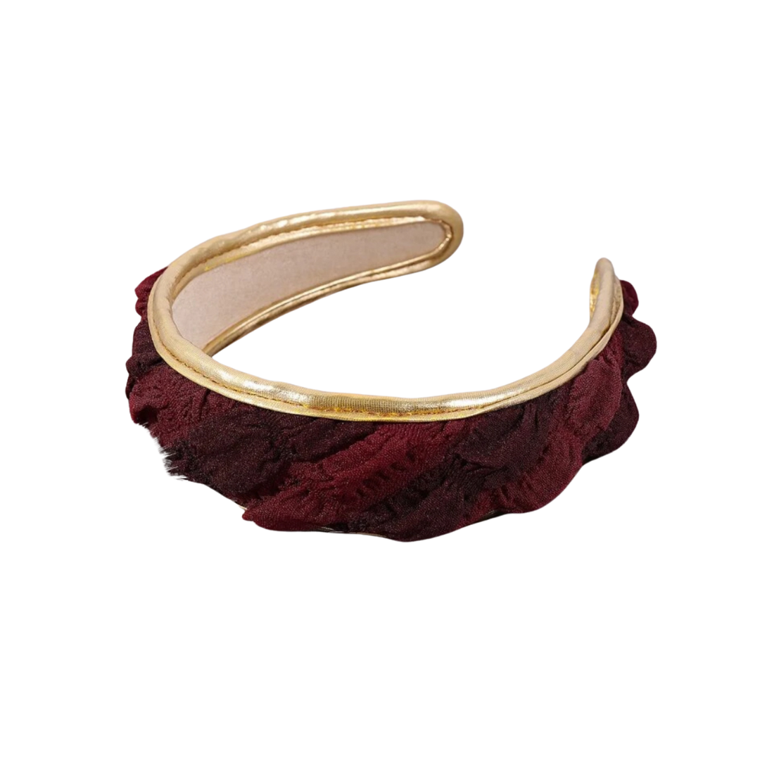 Garnet & Gold Velvet Headband