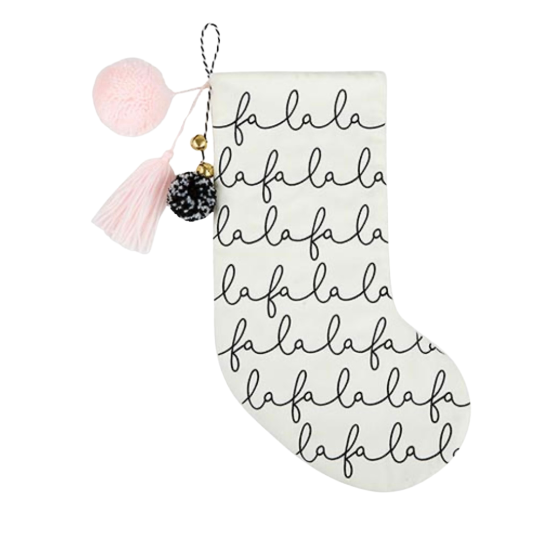 Embroidered Stocking - Pink