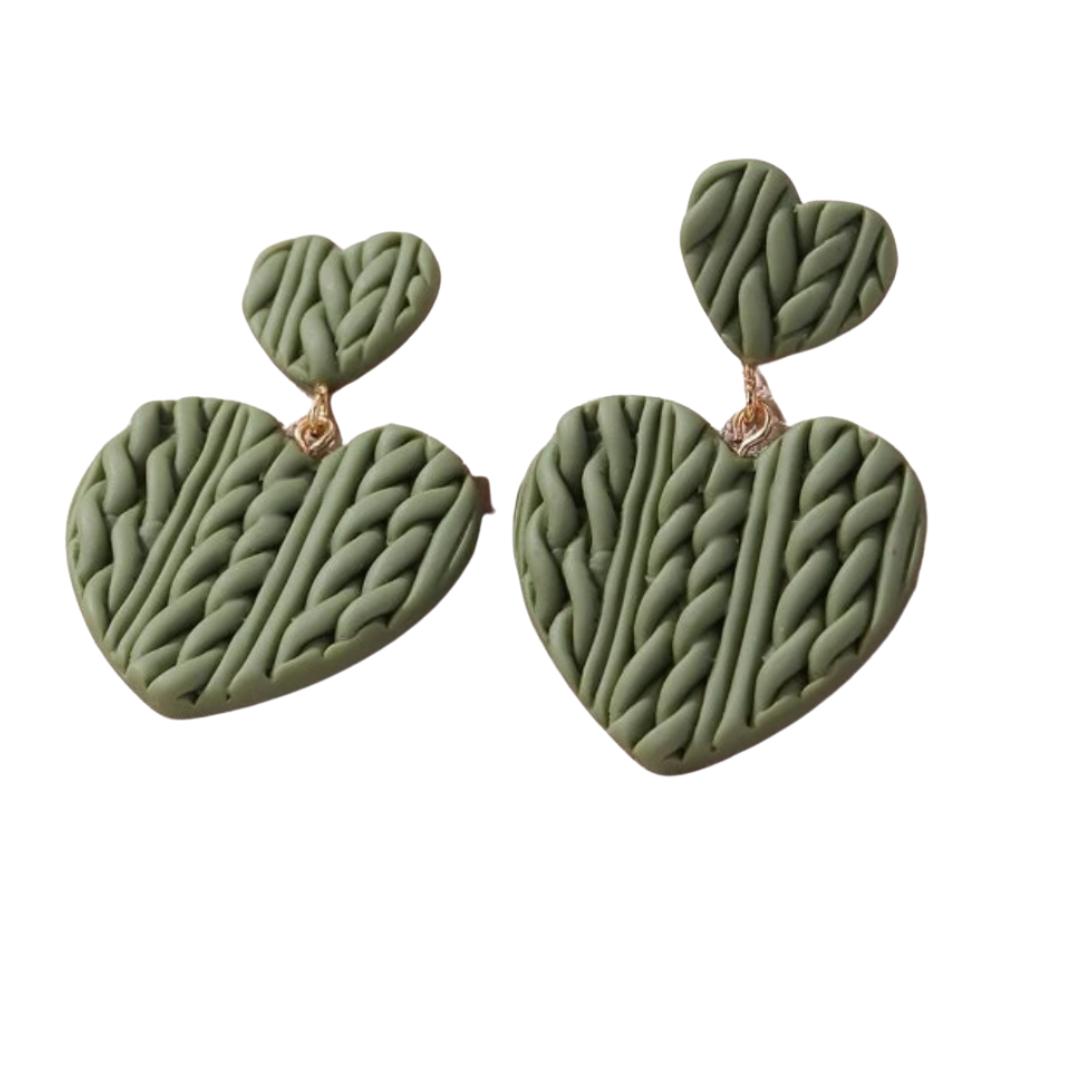 Green Heart Earring