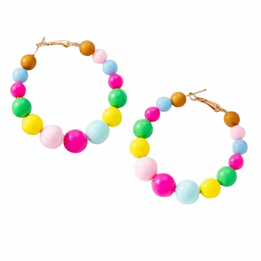 Bead Hoop Earrings