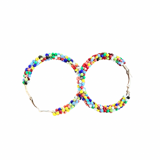 Sprinkle Hoop Beaded Earrings