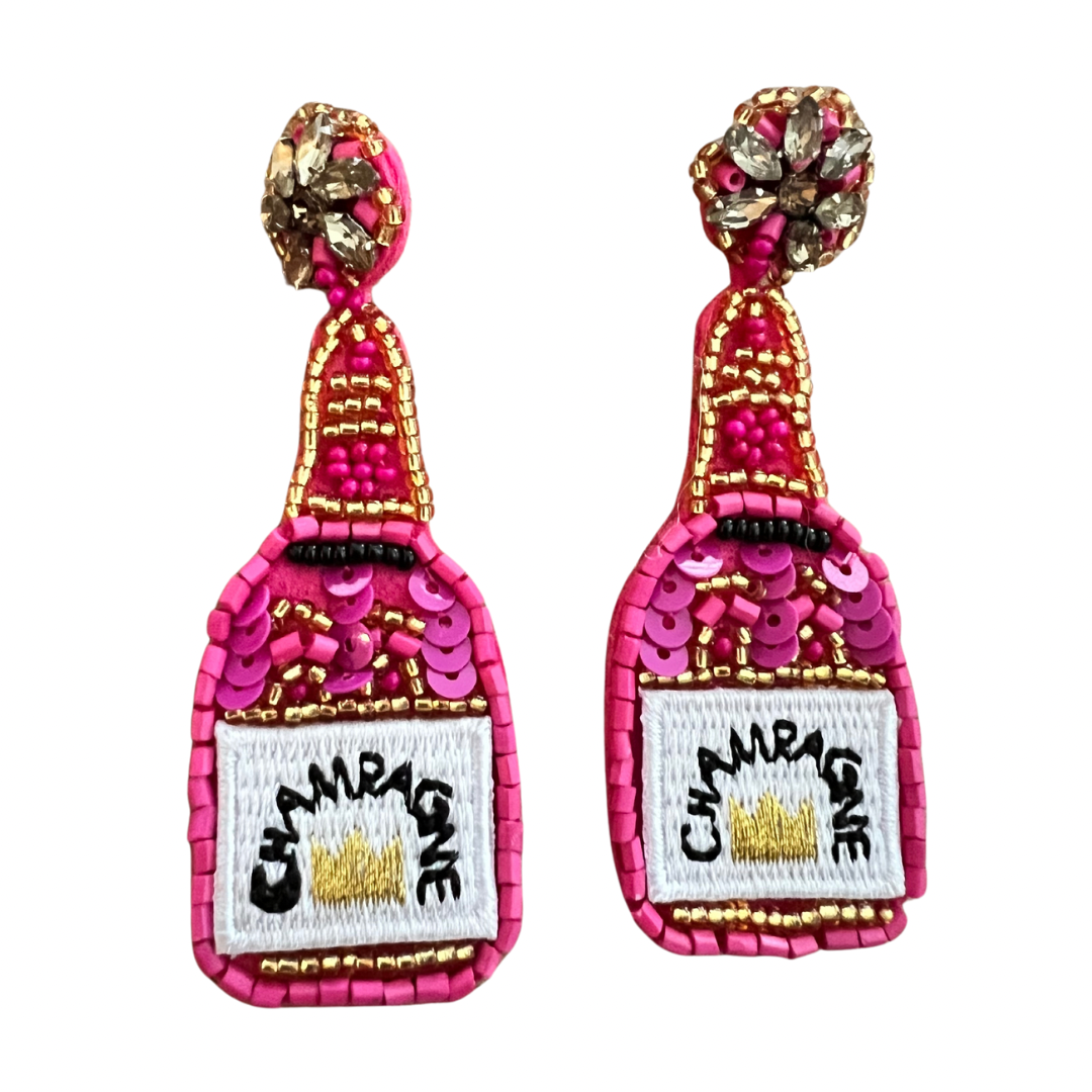 Pop! Pink Beaded Earring