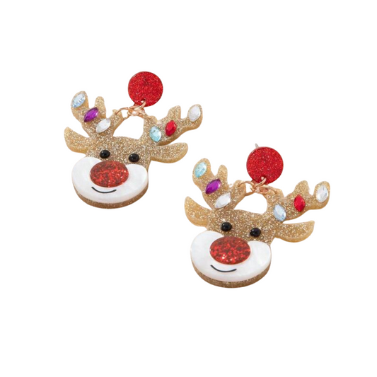 Red-Nosed Reindeer Earrings